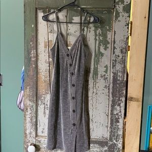 Striped black and white midi dress